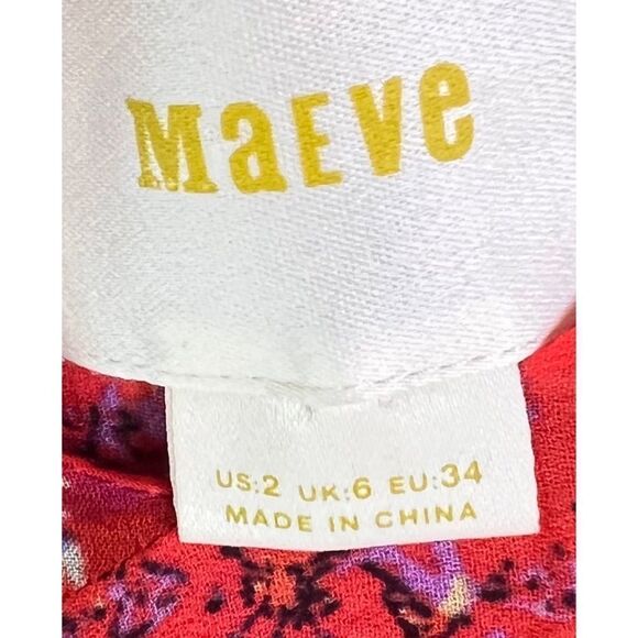 Anthropologie Maeve Grecia Ruffle Floral Silk Dress Size 2 - Picture 7 of 11